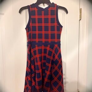 Janie and Jack NWT  Navy and Red Checkered sweater Dress size 12 back buttons